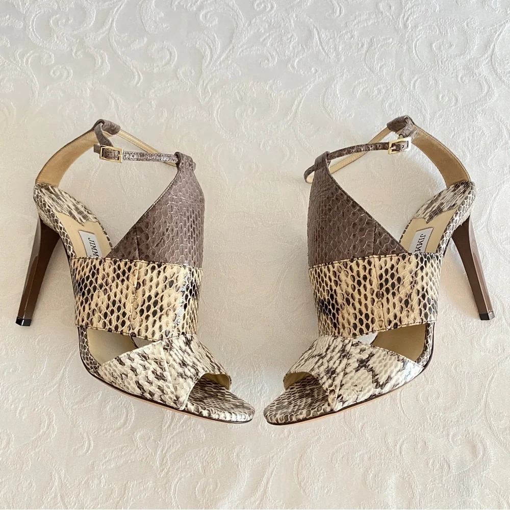 Jimmy Choo Python Sandals - Picture 1 of 9